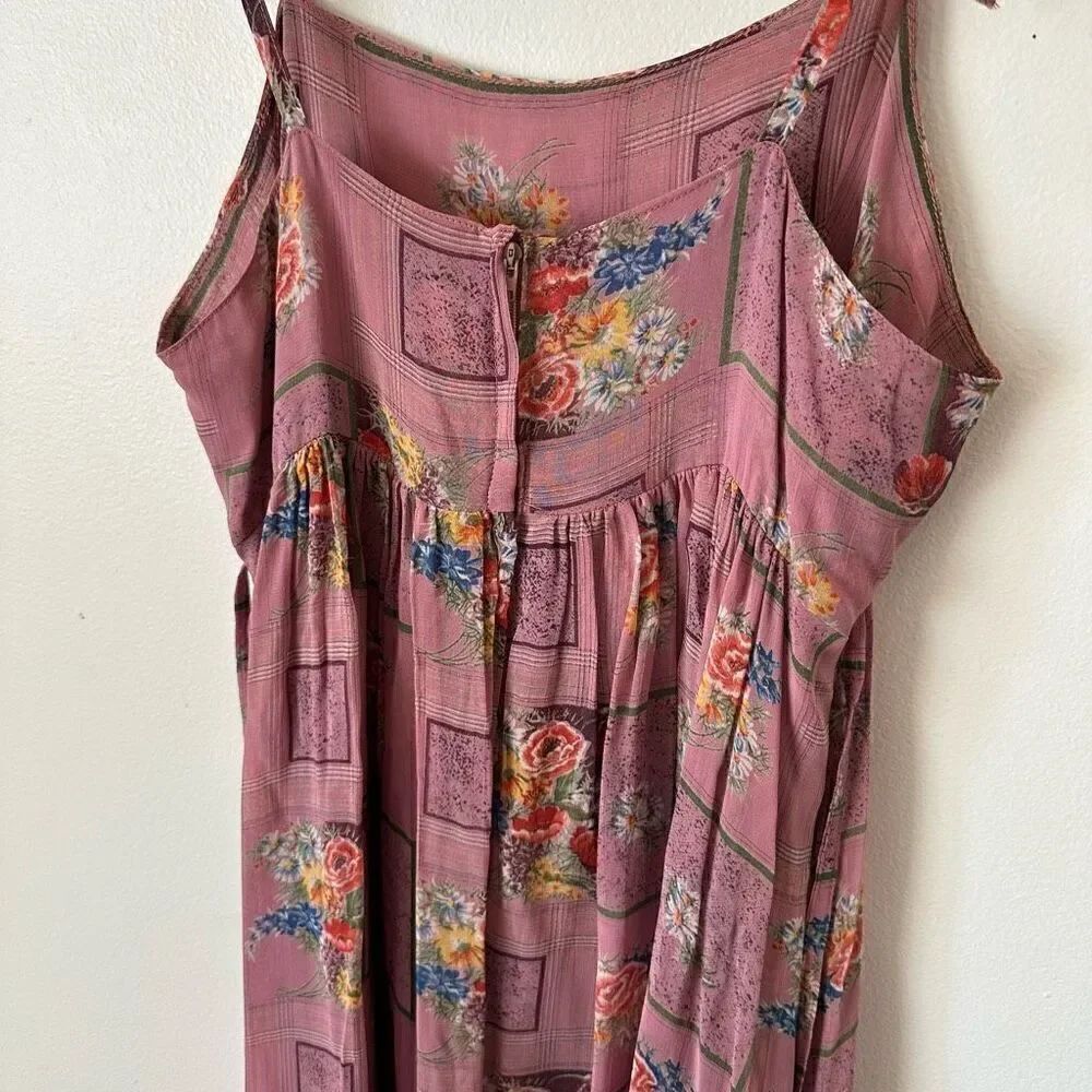 Nicole Miller for P.J Walsh New York Vintage Mauve Multi Color Floral Silk Midi - Picture 6 of 11